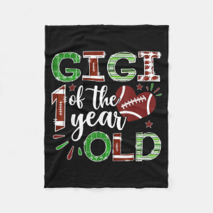 Gigi Of The 1 Year Old Football First Birthday Boy Fleece Blanket