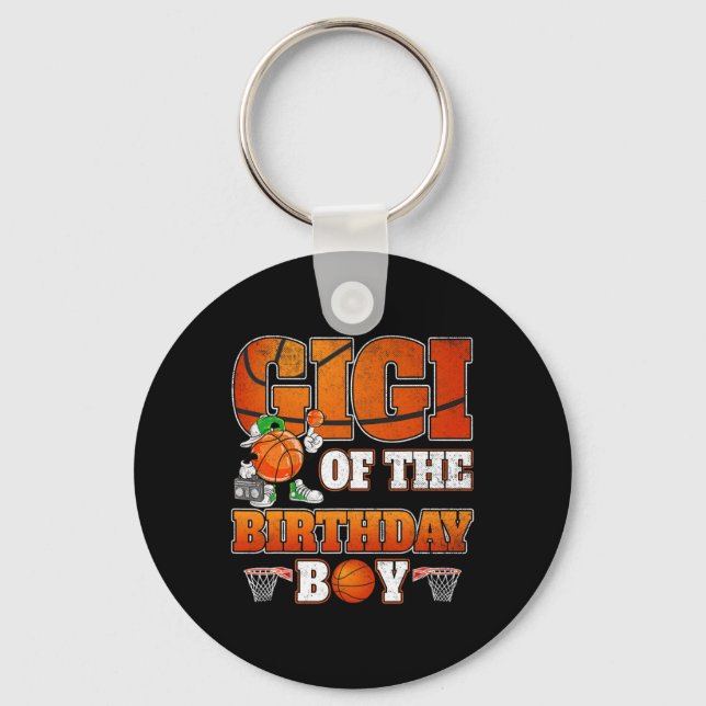 Gigi Of The Birthday Boy Basketball Player Family  Key Ring (Front)