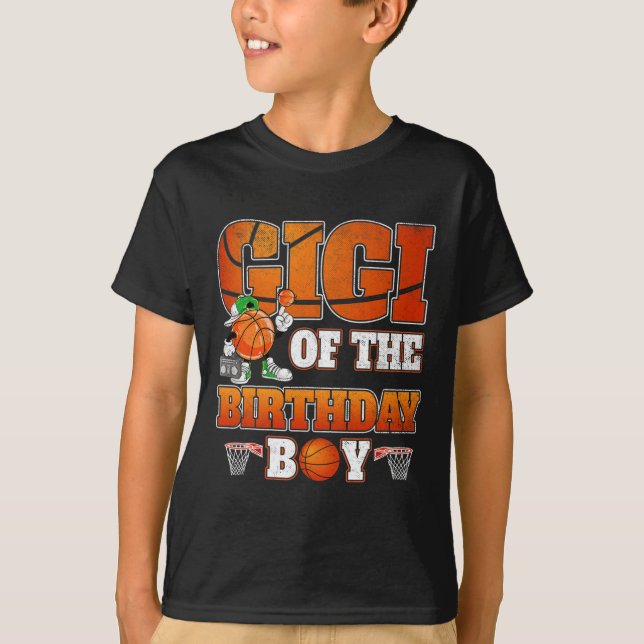 Gigi Of The Birthday Boy Basketball Player Family  T-Shirt (Front)