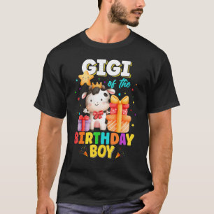 Gigi Of The Birthday Boy Cow Farm Animals Family B T-Shirt