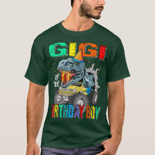 Gigi Of The Birthday Boy Monster Truck Dinosaur  T-Shirt