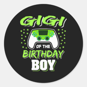 Gigi Of The Birthday Boy Video Game Decorations  Classic Round Sticker