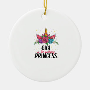Gigi of the Birthday Girl Unicorn Bday Girl Party Ceramic Tree Decoration