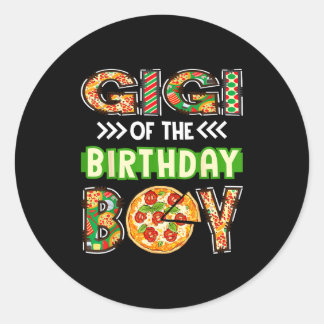 Gigi of the boy birthday boy pizza lover party  classic round sticker