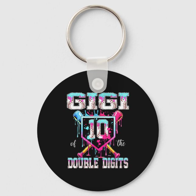 Gigi of the double digits 10th birthday boy key ring (Front)