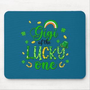 Gigi of the lucky one 1st birthday kids shamrock mouse pad
