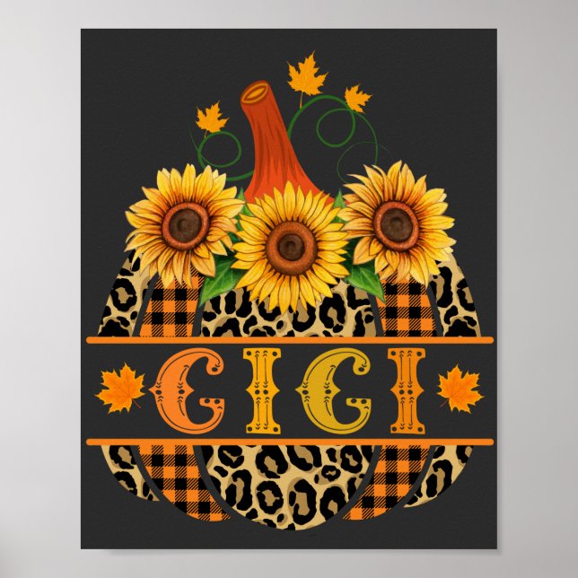 GiGi Pumpkin Leopard Print Sunflower Buffalo Plaid (Front)