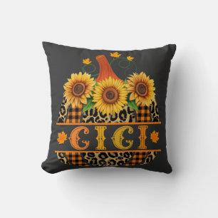 GiGi Pumpkin Leopard Print Sunflower Buffalo Plaid Cushion