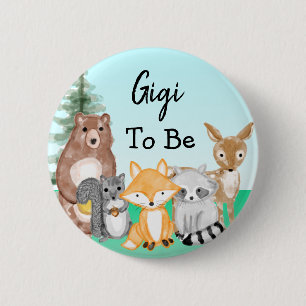 Gigi To Be Woodland Creatures Baby Shower 6 Cm Round Badge