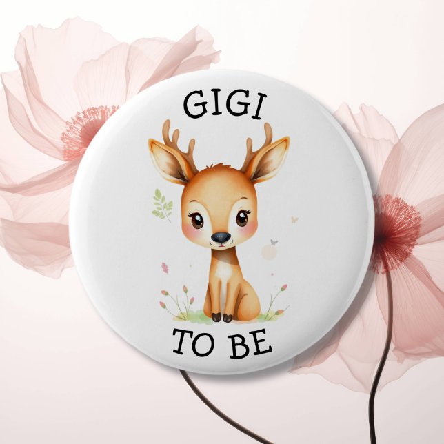 GiGi to be | Woodland Themed Baby Shower  Button (Creator Uploaded)