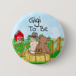 Gigi to Boy''s Baby Shower  6 Cm Round Badge