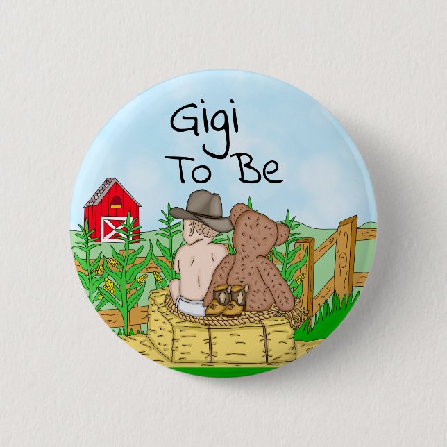 Gigi to Boy''s Baby Shower  6 Cm Round Badge (Front)