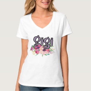 GiGi with Watercolor Flowers T-Shirt