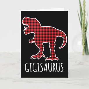 Gigisaurus Buffalo Plaid Dinosaur Funny Matching C Card