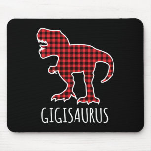 Gigisaurus Buffalo Plaid Dinosaur Funny Matching C Mouse Pad