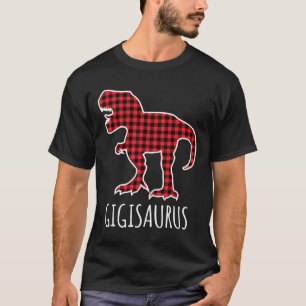 Gigisaurus Buffalo Plaid Dinosaur Funny Matching C T-Shirt