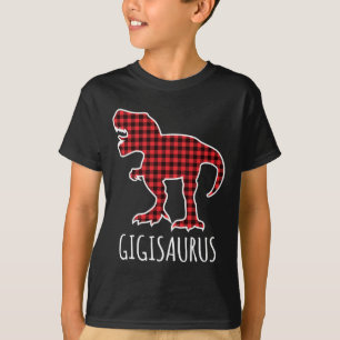 Gigisaurus Buffalo Plaid Dinosaur Funny Matching C T-Shirt