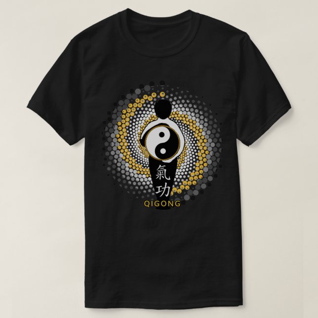 GIGONG Golden Energy Qi Gong Yin Yang Meditation C T-Shirt (Design Front)