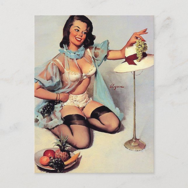 Gil Elvgren - tasteful design - Vintage pin up Postcard (Front)