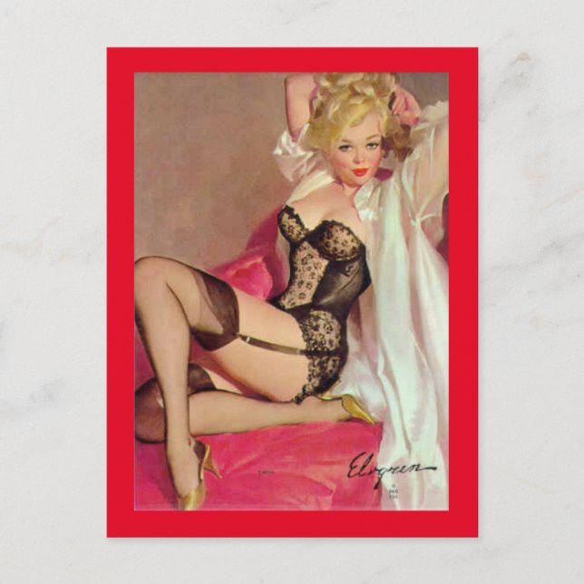 Gil Elvgren  - Vintage pin up Postcard (Front)