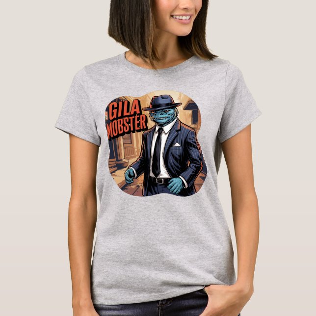 Gila Mobster Illustration – Gila Monster Funny T-Shirt (Front)