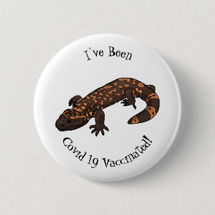Gila monster cartoon illustration 6 cm round badge