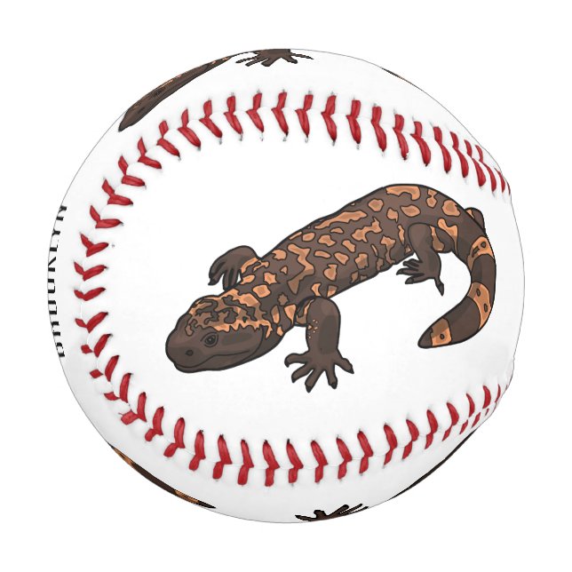 Gila monster cartoon illustration baseball (Front Left)