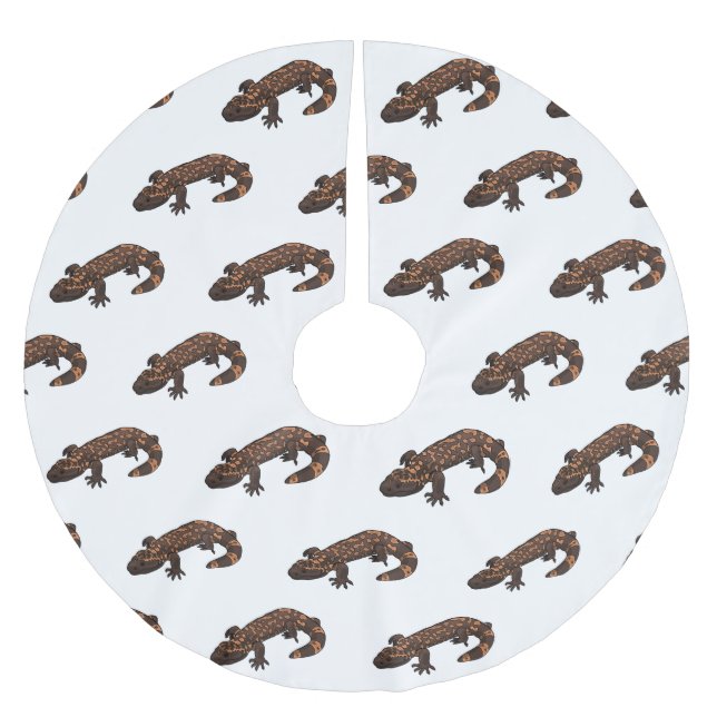 Gila monster cartoon illustration brushed polyester tree skirt (Front)