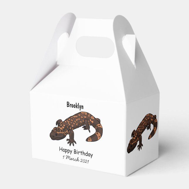 Gila monster cartoon illustration favour box (Front Side)