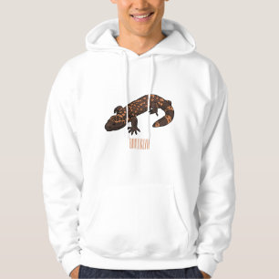 Gila monster cartoon illustration hoodie