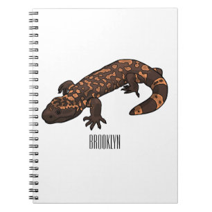Gila monster cartoon illustration notebook