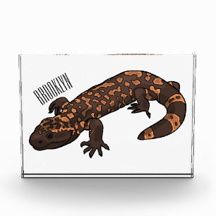 Gila monster cartoon illustration photo block