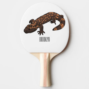 Gila monster cartoon illustration ping pong paddle