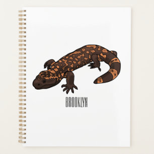 Gila monster cartoon illustration planner