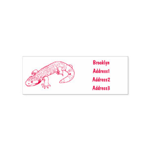 Gila monster cartoon illustration self-inking stamp