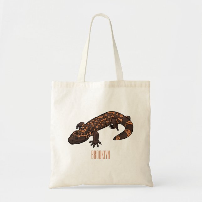 Gila monster cartoon illustration tote bag (Front)