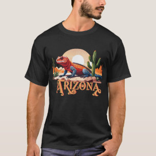 Gila Monster Lizard In Desert Labelled Arizona T-Shirt
