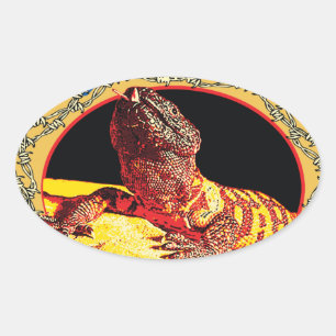 Gila Monster on Defence Oval Sticker