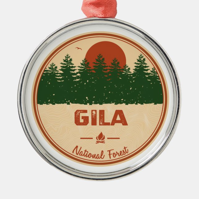 Gila National Forest Metal Tree Decoration (Front)