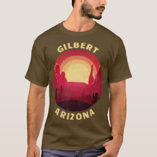 Gilbert Arizona Desert Illustration Vintage Souven T-Shirt