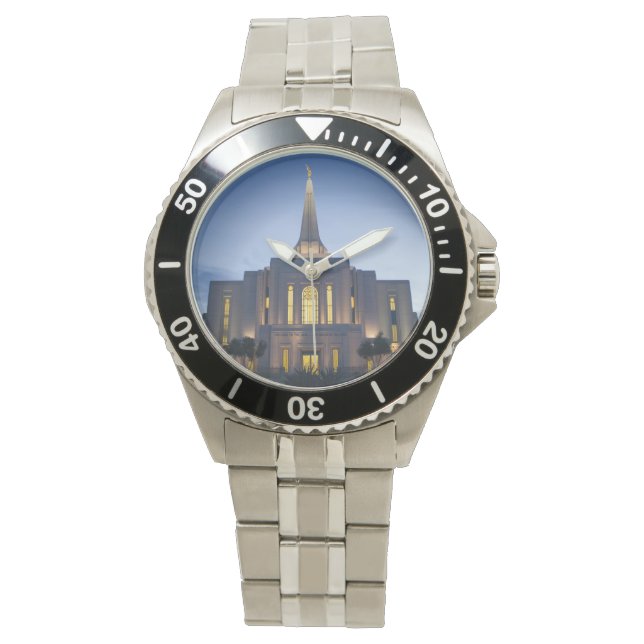 Gilbert Arizona LDS Temple Stainless Steel Watch (Front)