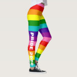 Gilbert Baker Gay Pride Flag Personal Text Leggings<br><div class="desc">Customise the text,  size and scale of pattern</div>