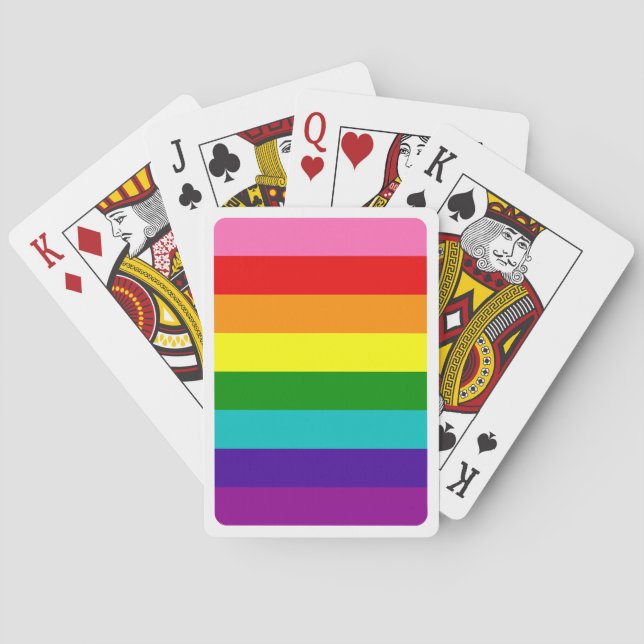 Gilbert Baker Gay Pride Flag Rainbow Stripe Playing Cards (Back)