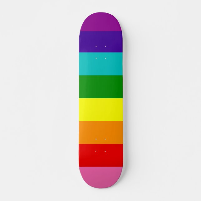 Gilbert Baker Pride Flag Repeat Rainbow Stripe Ska Skateboard (Front)