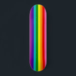 Gilbert Baker Pride Flag Repeat Rainbow Stripe Ska Skateboard<br><div class="desc">original pride colours with pink included; repeat stripe pattern; vertical</div>