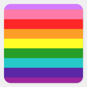 Gilbert Baker's 9-Stripe Rainbow Flag Square Sticker
