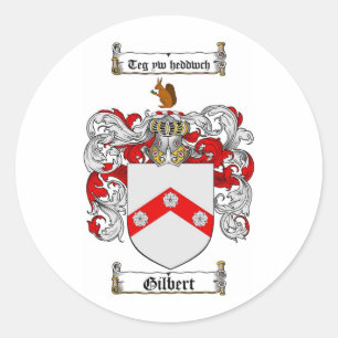 GILBERT FAMILY CREST -  GILBERT COAT OF ARMS CLASSIC ROUND STICKER
