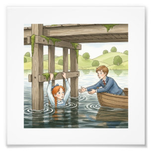 Gilbert Rescues Anne Shirley, Anne of Green Gables Photo Print