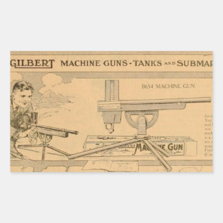 Gilbert toy's Machine Gun 1919 Rectangular Sticker