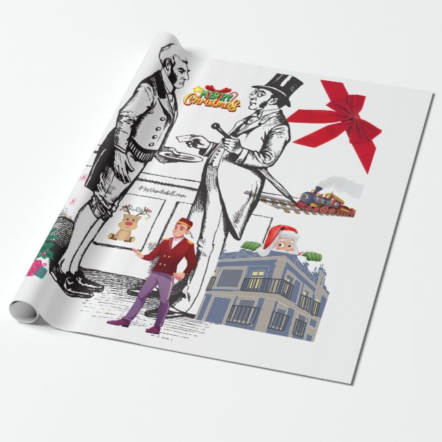 Gilded Age Victorian Christmas Wrapping Paper 🎄 (Unrolled)